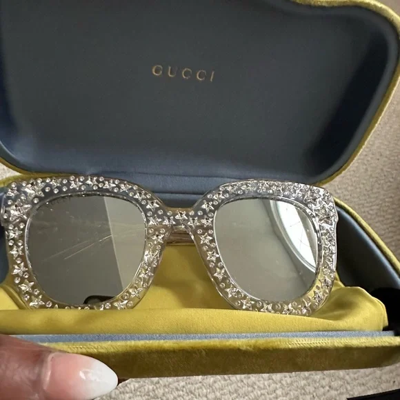 Gucci Silver Crystal Sunglasses Gucci | Accessories | New Gucci Silver Crystal Embellished  main image 3